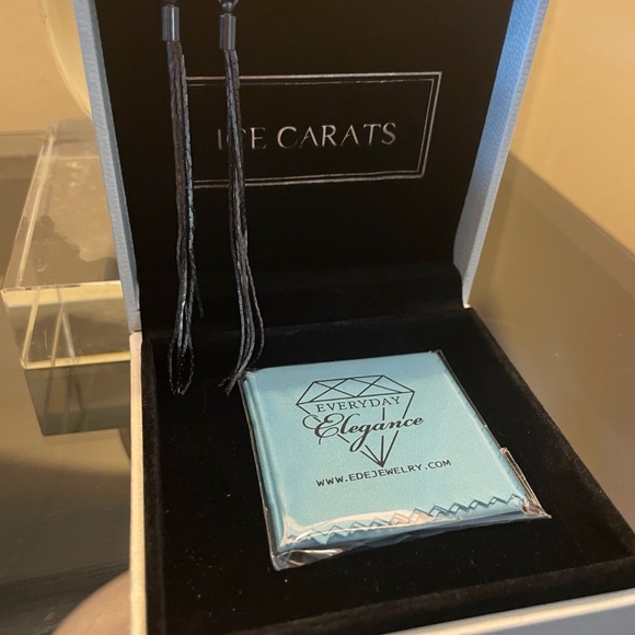 Miriam Haskell Silver Fringe Earrings - Picture 3 of 3